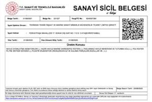 Sanayi Sicil Belgesi