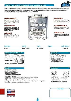 Qatey Yoğun Kıvamlı Gri PVC Yapıştırıcısı